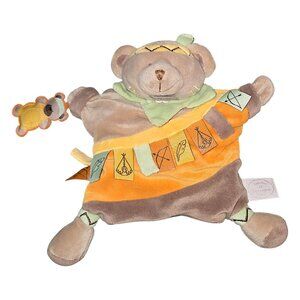 DouDou Et Compagnie Paris Boho Bear Security Blanket Lovey Puppet Plush Baby Toy